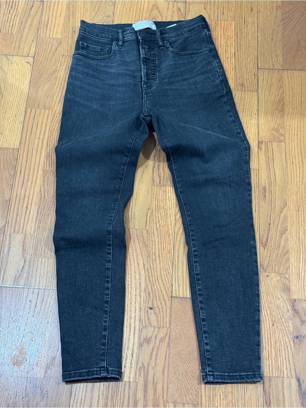 EVERLANE Black High-Rise Ankle Skinny Button Fly Jeans ins women’s 27